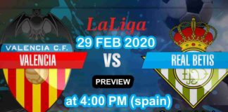 valencia vs real betis 29 feb 2020 live