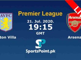 Aston villa vs Arsenal live streaming 22-7-20