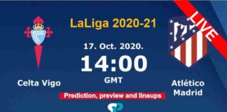 Celta Vigo vs Atlético Madrid live streaming 17-10-20