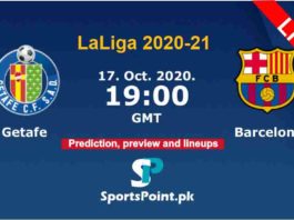 Getafe vs Barcelona live streaming 17-10-20