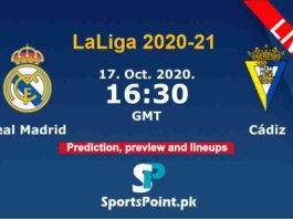 Real Madrid vs Cadiz live streaming 17-10-20
