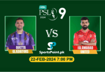 Quetta Gladiators vs Islamabad United live match today