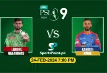 Lahore qalandars vs karachi kings lie match today psl 9
