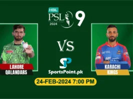 Lahore qalandars vs karachi kings lie match today psl 9