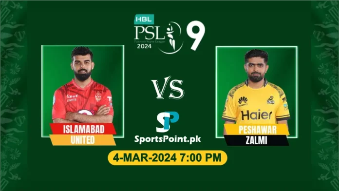 Islamabad United vs Peshawar Zalmi live score match 20 psl 9